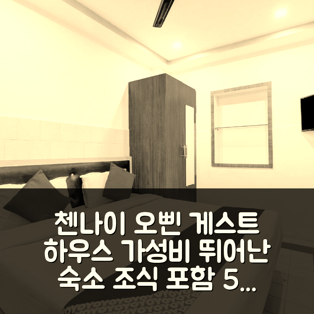 첸나이 숙소 여행 호텔 추천 오삔 게스트 하우스 | 가성비와 조식이 뛰어난 5가지 이유